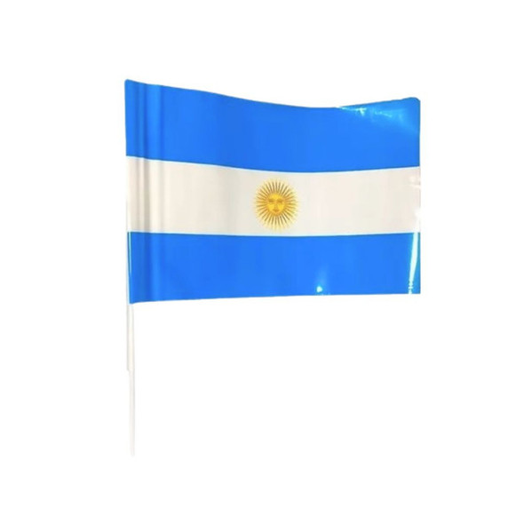 Bandera Banderín Argentina Plastic Flag Decoration Perfect for Enjoying World Cup Tournament, 15 cm x 25 cm / 5.5" x 9.4" (pack of 5)