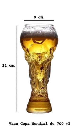 Vaso de Vidrio Copa del Mundo Glass Tumbler World Cup Qatar 2022, 700 ml / 23.66 fl oz cap