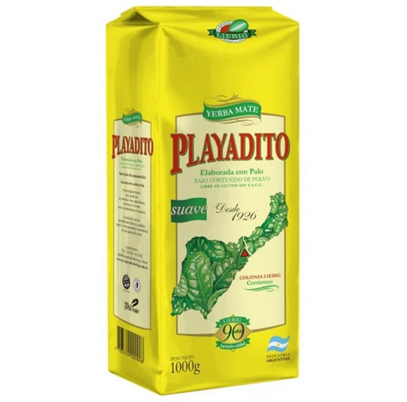Playadito Yerba Mate Traditional Con Palo from Colonia Liebig - New Packaging, 1 kg / 2.2 lb