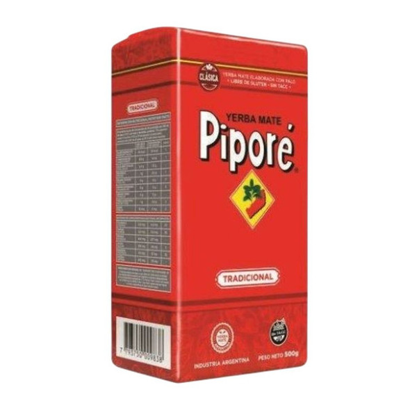 Piporé Yerba Mate Con Palo Unsmoked Low Powder, 500 g / 1.1 lb