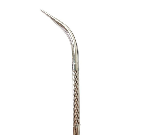 Pico de Loro Bombilla Cincelada Alpaca Stirrer with Braid Design, Angled Mouthpiece and Spooned Filter, 18 cm / 7"