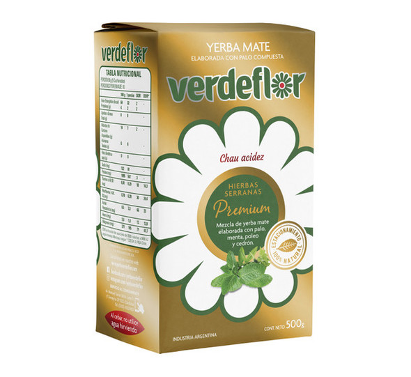 Verdeflor Premium Yerba Mate Hierbas Serranas Highland Herbs, 500 g / 1.1 lb
