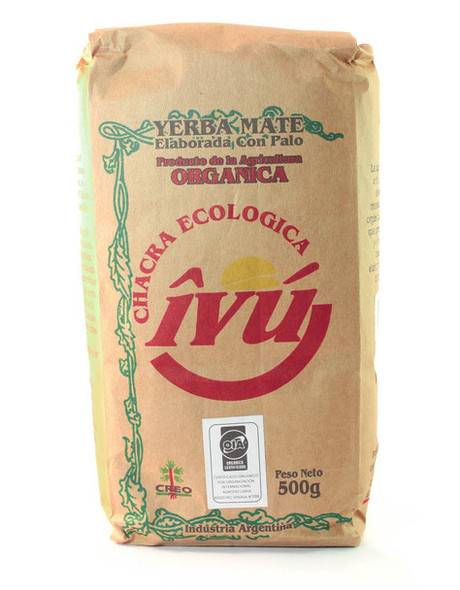 Ivú Organic Yerba Mate with Stems (Certified OIA), From Misiones, Argentina, 500 g / 1.1 lb