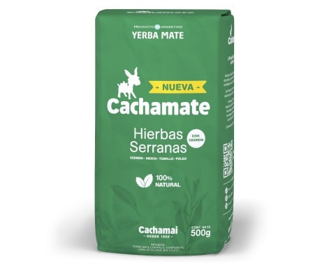 Cachamai Cachamate Yerba Mate w/ Mountain Herbs Hierbas Serranas con Cedrón, 500 g / 1.1 lb