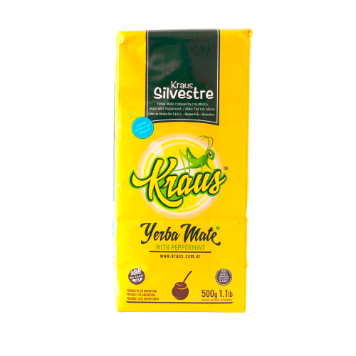Kraus Yerba Mate Silvestre - Sustainable Agriculture with Peppermint (500 g / 1.1 lb)