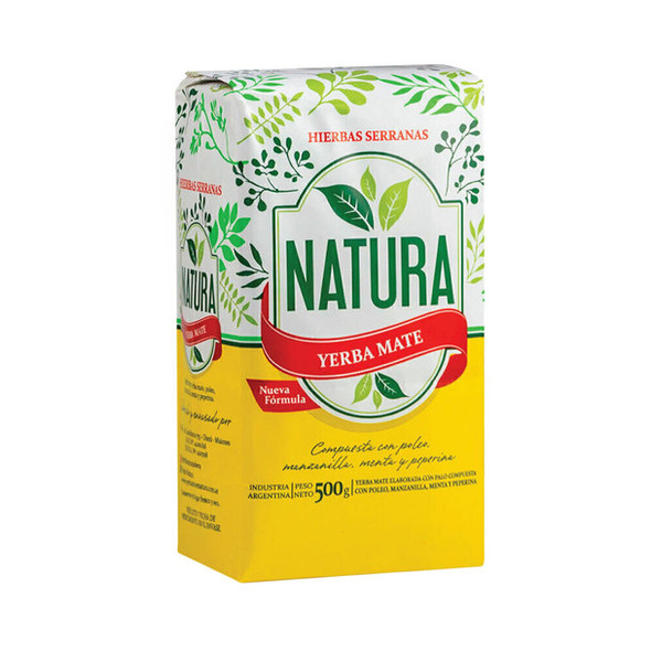 Natura Yerba Mate Hierbas Serranas Blend with Poleo, Manzanilla, Menta & Peperina, 500 g / 17.64 oz