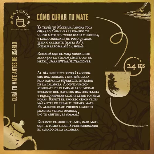 Matesur Wide-Mouth Algarrobo Mate with Stainless Steel Virola + Bombilla Pico Loro