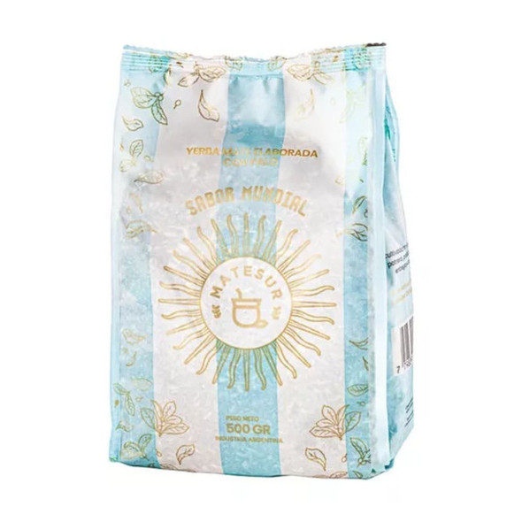 Matesur Premium Yerba Mate Argentina Edition Traditional Flavor Yerba Mate with Stems, 500 g / 1.1 lb bag
