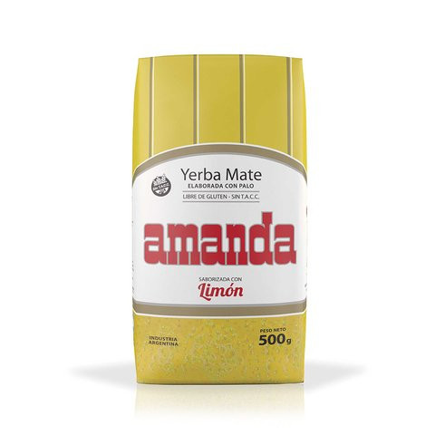 Amanda Yerba Mate Limón Composed with Herbs Made with Lemon Flavoring, 500 g / 17.63 oz