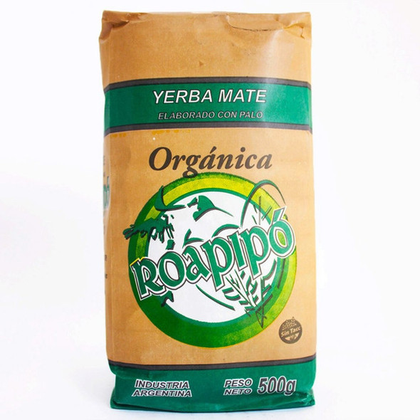 Roapipó Organic Yerba Mate Tradicional Wholesale Bulk Pack, 500 g / 1.1 lb (12 count per pack)