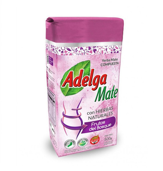 Adelgamate Frutos Del Bosque Yerba Mate Blend with Natural Herbs Berries Flavor, 500 g / 1.1 lb