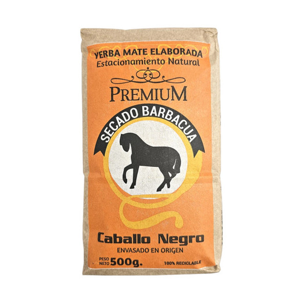 Caballo Negro Premium Yerba Mate, Natural Aging, Barbacuá Dried, 500 g / 17.6 oz