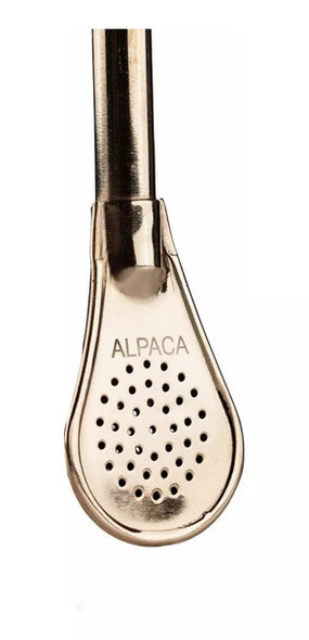 Matesur Pico de Loro Alpaca Uruguayan Straw  Bombilla Pico de Loro Cincelada con Filtro Cuchara
