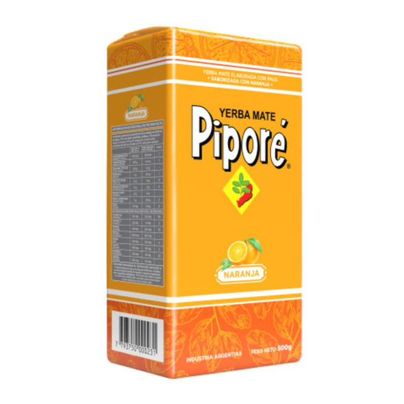 Piporé Yerba Mate Saborizada Naranja Orange Flavored, 500 g / 1.1 lb
