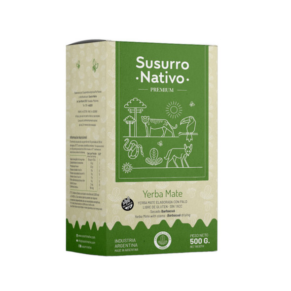 Susurro Nativo Yerba Mate Premium, Barbacuá Dried, 500 g / 17.6 oz