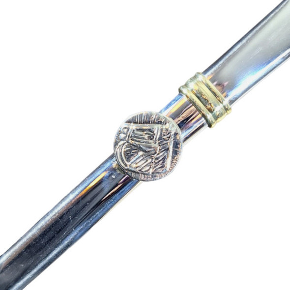 Bombilla Chata Flat Stainless Steel Straw with Horse Charm, Durable & Stylish