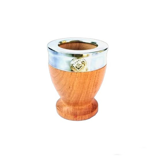 Mate Algarrobo Nórdico Wooden Cup Mate with Stainless Steel Ring Copita con Acero Inoxidable