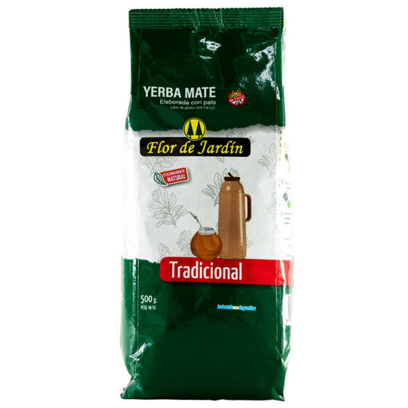 Flor de Jardín Yerba Mate Con Palo Natural Aging from Cooperative Harvesting in Colonia Sol de Mayo (500 g / 1.1 lb)