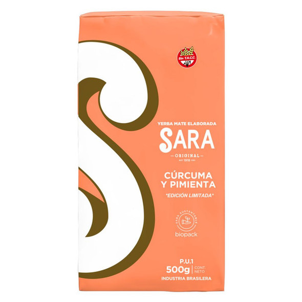 Sara Yerba Mate Cúrcuma with Turmeric & Black Pepper – Naturally Gluten-Free, 500 g / 1.1 lb