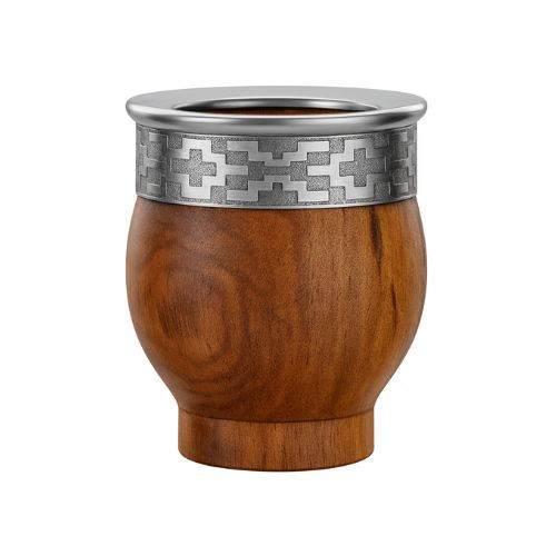 Imperial Algarrobo Mate Cup with Stainless Steel Ring - Handcrafted Traditional Design