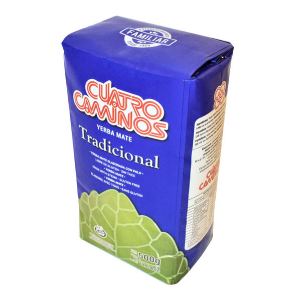 Cuatro Caminos Traditional Yerba Mate, Gluten-Free Palo Blend, 500 g / 17.6 oz