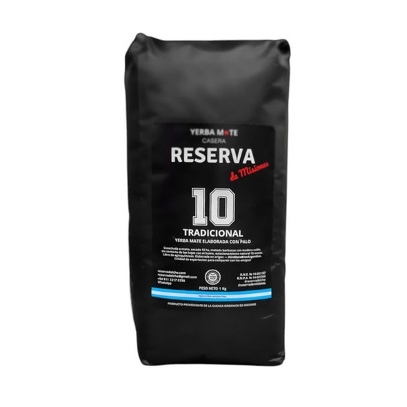 Reserva de Misiones 10 Traditional Yerba Mate with Stems, 1 kg / 35.27 oz