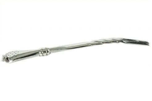 Romanesi Bombilla Con Bisagra Engraved 18/8 Stainless Steel Straight, 180 mm / 7.08"