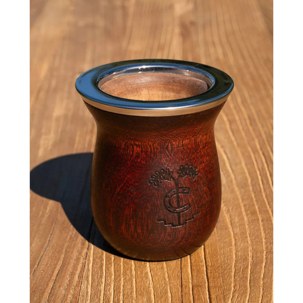 Cósmico Mate Algarrobo + Stainless Steel Bombilla Set – Handcrafted Traditional Mate, Ergonomic Design, Durable and Elegant – Perfect for Authentic Yerba Mate Enjoyment