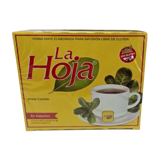 La Hoja Mate Cocido Tea Bags, Gluten-Free, 3 g / 0.10 oz  (box of 50 units)
