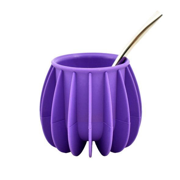 Mate Mateo Touch Gourd Unique Design with Bombilla Included - Dishwasher Safe, Easy To Empty by Silicosas (Various Colors Avilable)