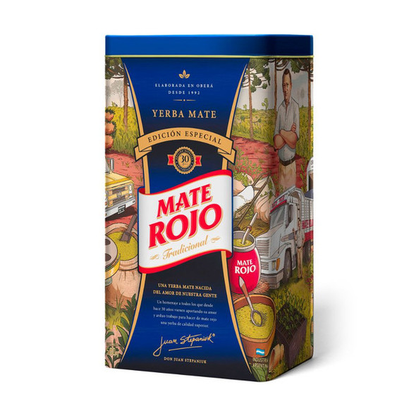 Red Mate Special Edition 30th Anniversary Can with Spout with Traditional Yerba Mate Included, 500 g / 17.63 oz