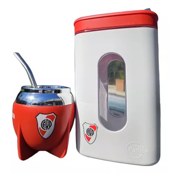 Mate Pampa Kit River Plate Yerbera Yerba Bowl + Traditional Mate with Straw