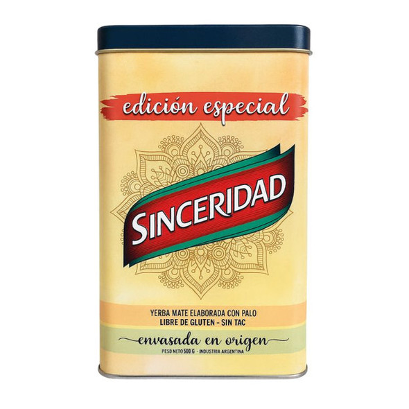 Sinceridad Yerbera Lata for Yerba Mate Storage, 500 g / 17.64 oz Capacity