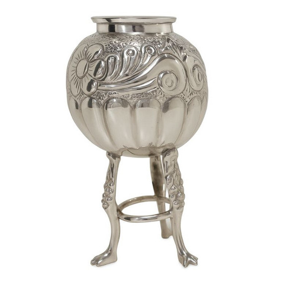 Mate 100% Alpaca Handcrafted Silver Gourd