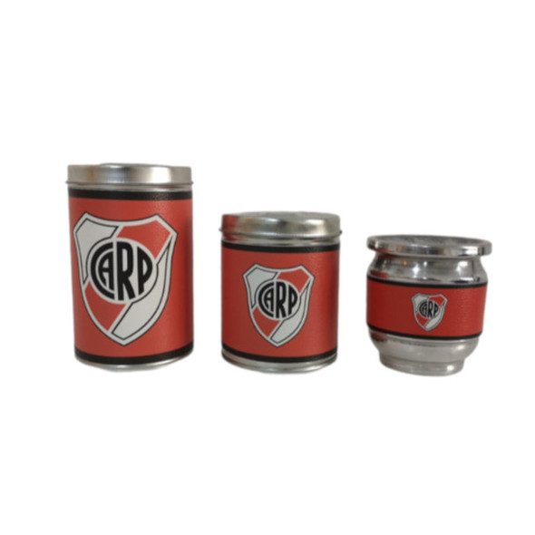 River Plate Mate Set, Eco Leather, Includes Mate Cup, Yerba Container & Sugar Container