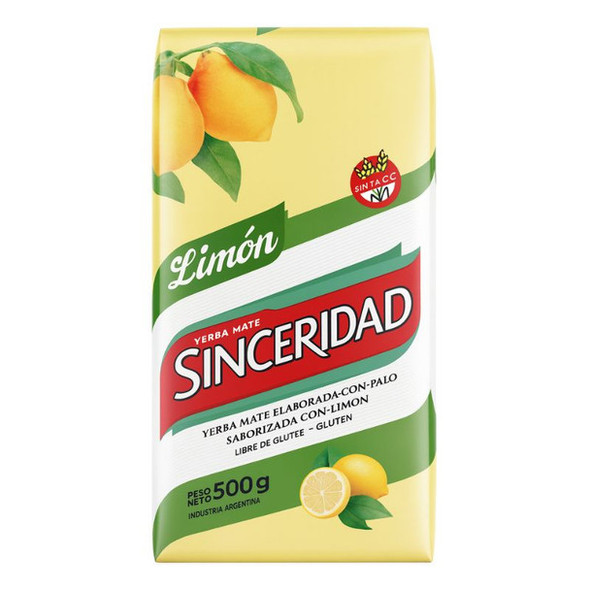 Sinceridad Yerba Mate Lemon Flavor Blend, 500 g / 17.64 oz