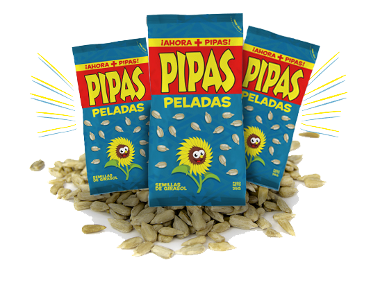 Pipas Peladas Salty Sunflower Seeds Peeled No Shell, 25 g / 0.88 oz (pack of 10)