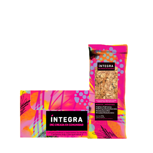 Íntegra Barritas Girasol y Arándanos, Blueberry & Sunflower Nutritive Bars Sweetened with Honey (box of 10 bars)