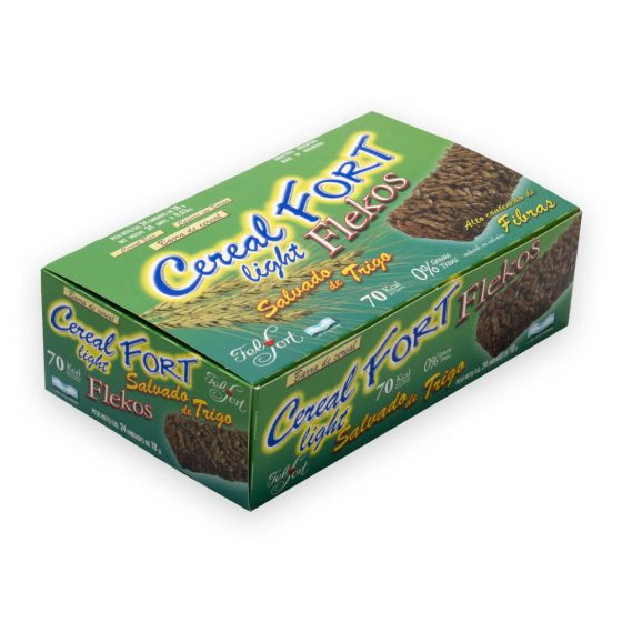 Cereal FORT Light Flekos Cereal Bar by Felfort with Wheat Bran , 24 x 18 g / 24 x 0.63 oz