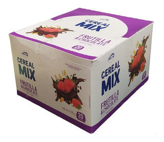 Cereal Mix Barrita de Cereal Cereal Bar with Strawberry & Chocolate, 26 g / 0.9 oz (box of 20 bars)