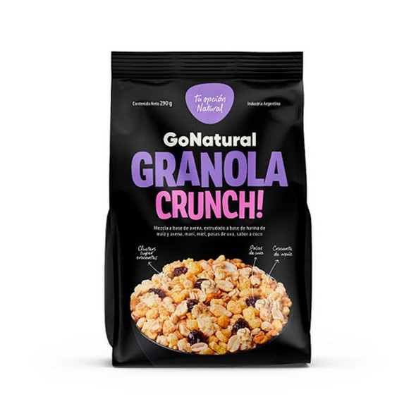 Go Natural Crunchy Granola Coconut, Peanut and Raisin Flavor, 290 g / 10.2 oz