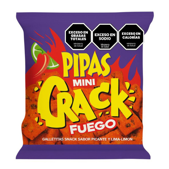 Pipas Mini Crack Fuego Spicy Cracker Sticks, 480 g / 16.93 oz (box of 12)