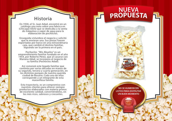 Pochoclos Mis Abuelos Perez Adad Pochoclos Dulces Sabor Vainilla Classic Popcorn, 120 g / 4.23 oz (Pororó - Palomitas - PopCorn)