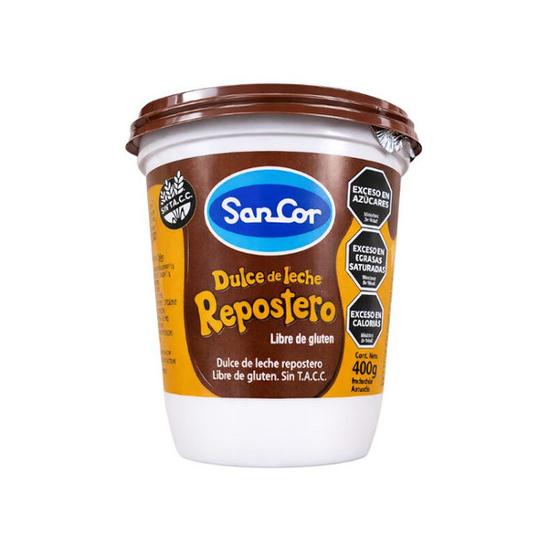 Sancor Repostero Thicker Dulce de Leche Perfect for Pastry - Gluten Free, 400 g / 14.1 oz plastic bin