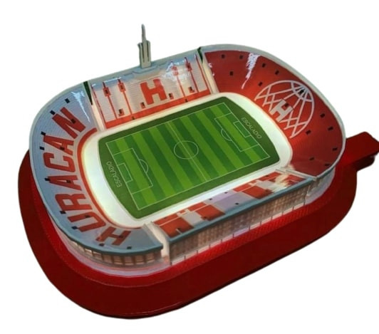 Huracán 3D Stadium "El Palacio" Ornament with LED Lights, 15 cm x 16 cm x 3.5 cm