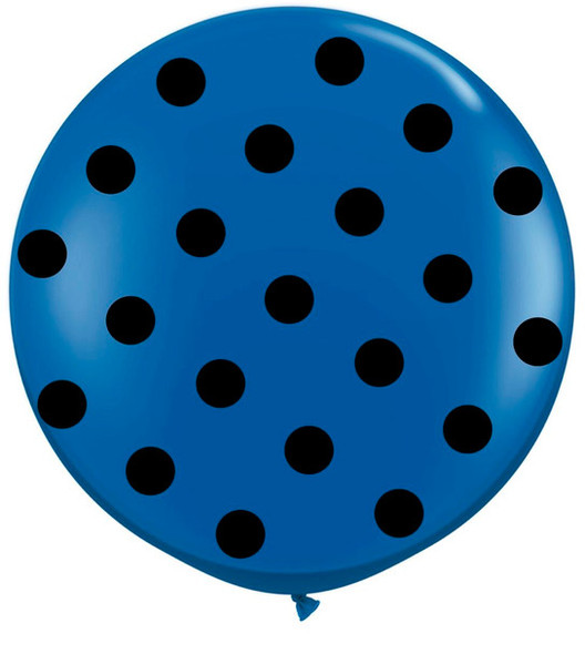 Funny Color Piñata Globo Blue Balloon with Polka Dots 24''