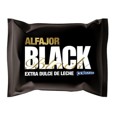 Portezuelo Alfajor Black Extra Dulce de Leche Black Chocolate Alfajor Filled with Dulce de Leche, 60 g / 2.12 oz ea