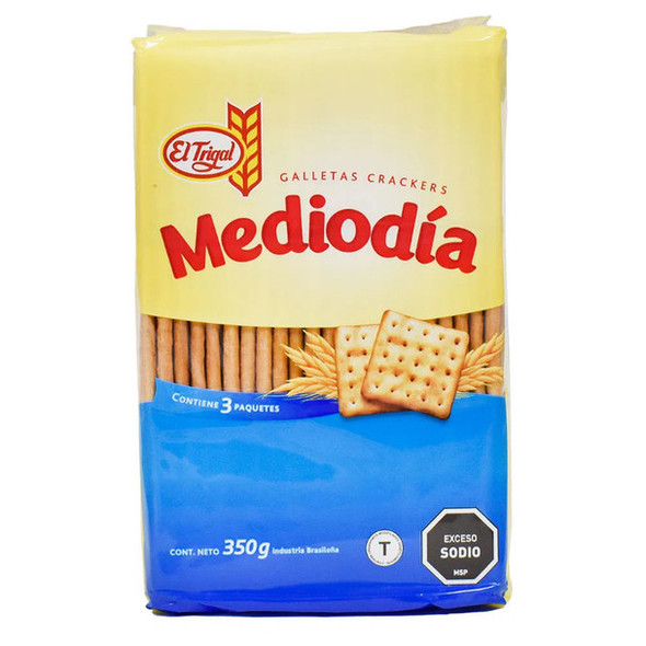 El Trigal Mediodía Galletas de Agua Crackers Noon Crackers Water Cookies, 350 g / 12.34 oz Tripack