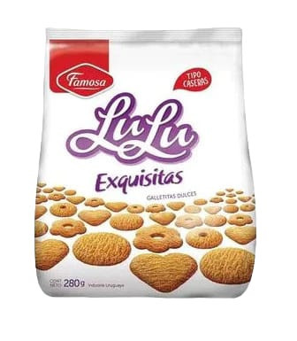 Famosa Galletas LuLu Exquisitas Galletitas Dulces Tipo Caseras LuLu Cookies Exquisite Homemade Type Sweet Cookies, 280 g / 9.87 oz