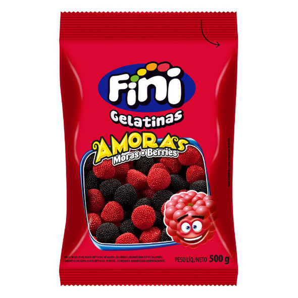 Fini Amoras Gomita Sabor Mora Gummies Blackberry Flavor, 500 g / 17.63 oz